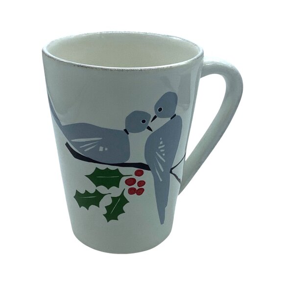 Craft & Barrel Marin Birds Lovebirds Design Mug 14 Oz Portugal Made 4.5" - Picture 1 of 4